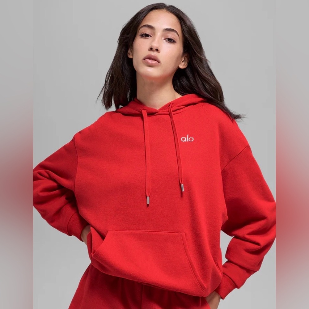 Alo Yoga Accolade Hoodie Bright Red Size XS NWT